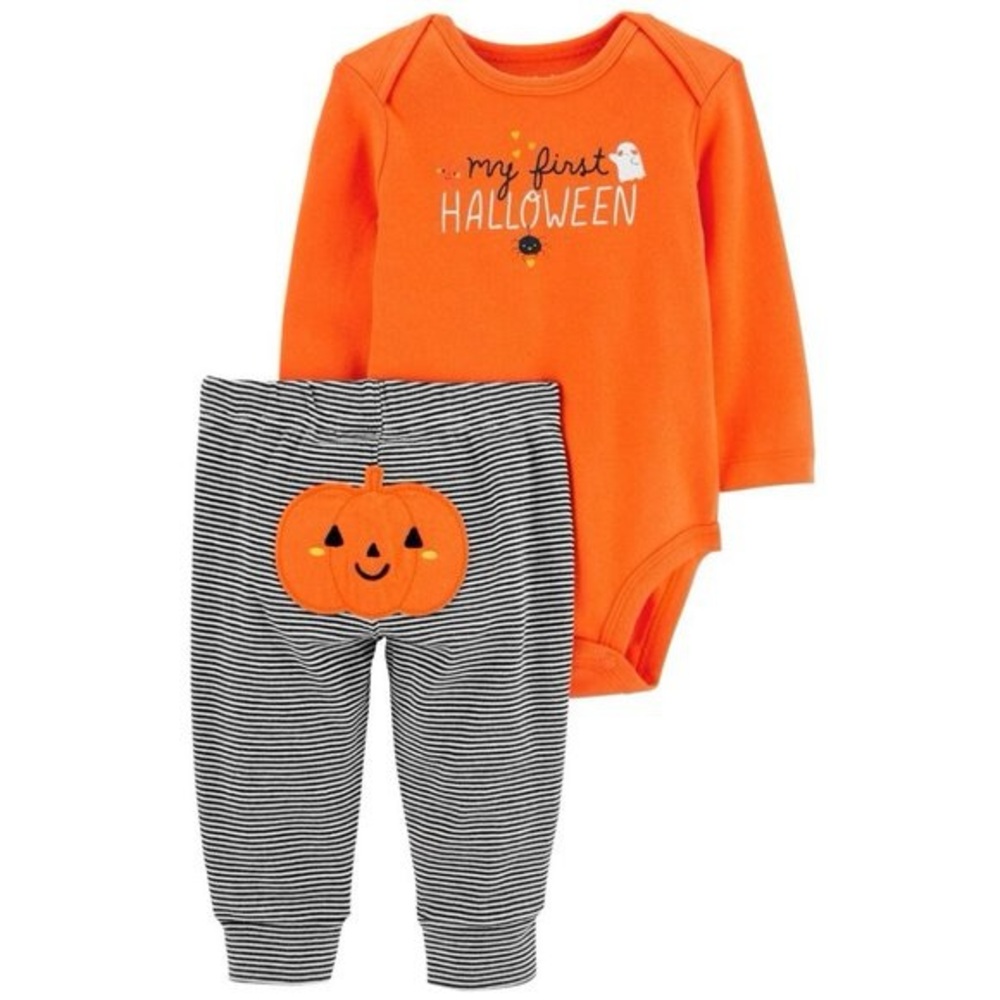 Carter's Halloween Orange and Black Costume Set - Size 12M